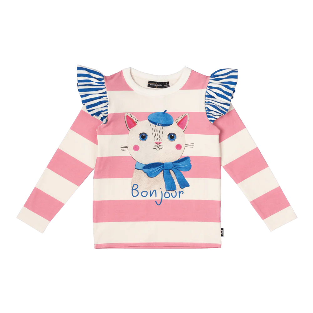 Bonjour Kitten Long Sleeve T-Shirt
