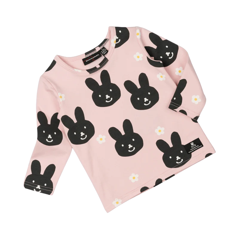 Rock Your Baby Bunny Face Baby Long Sleeve T-Shirt - Image 2