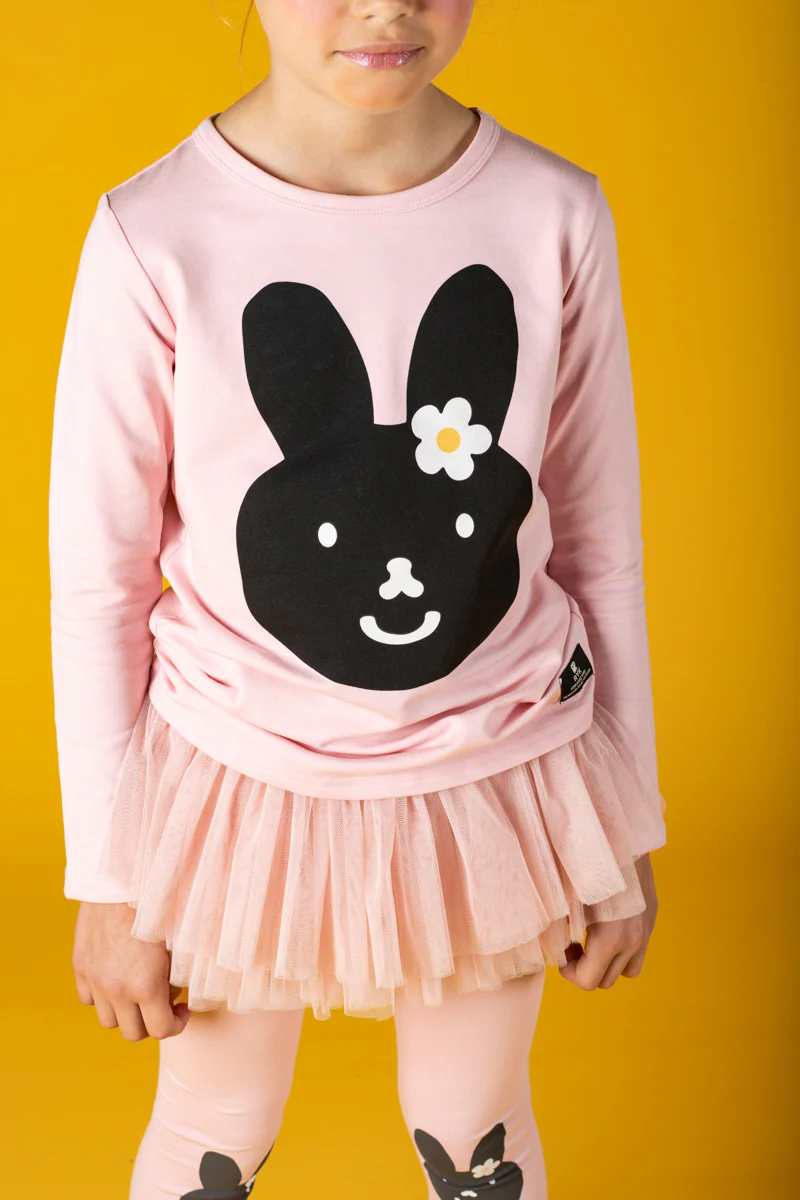 Rock Your Baby Bunny Pink Long Sleeve T-Shirt - Image 2