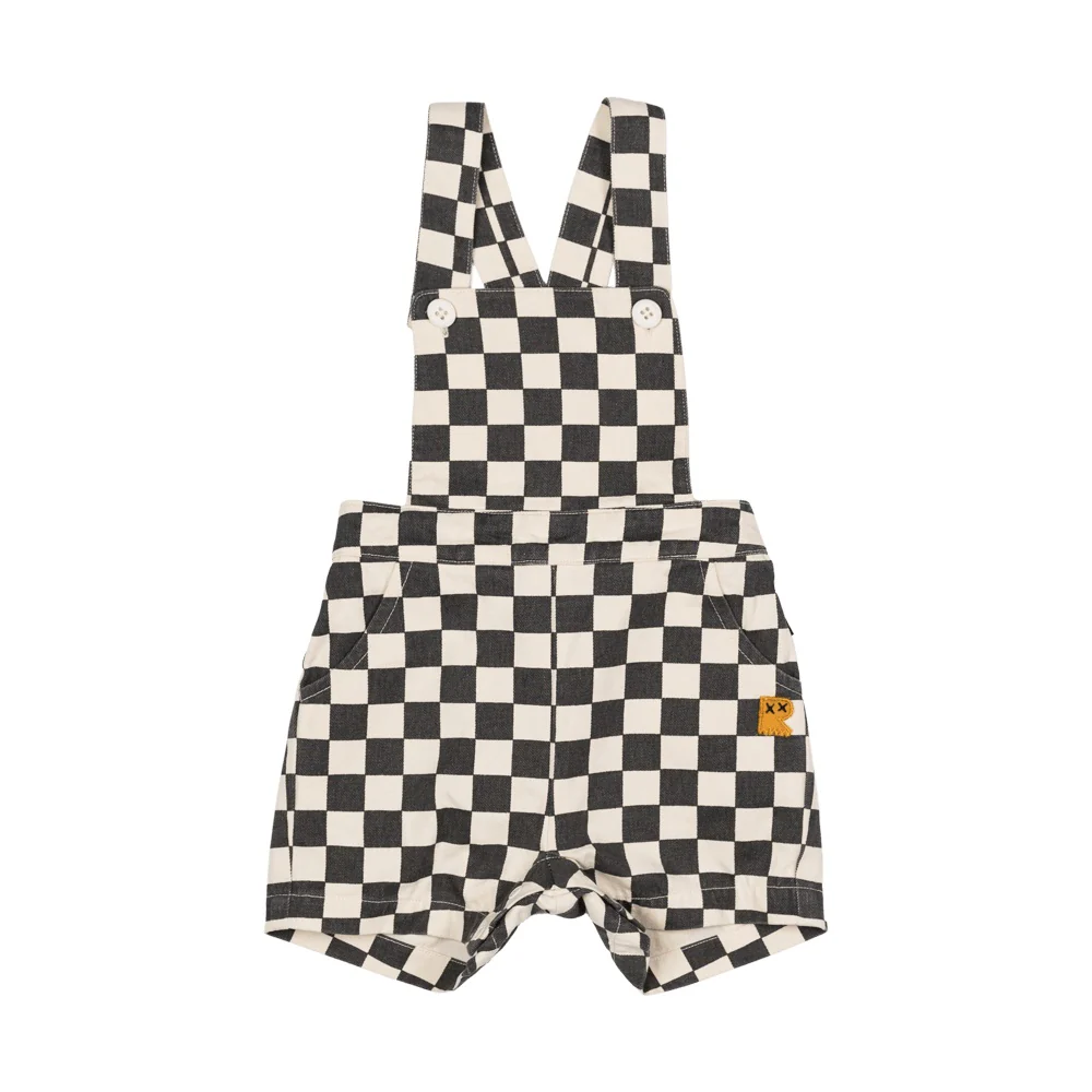 Rock Your Baby Charcoal Check Romper