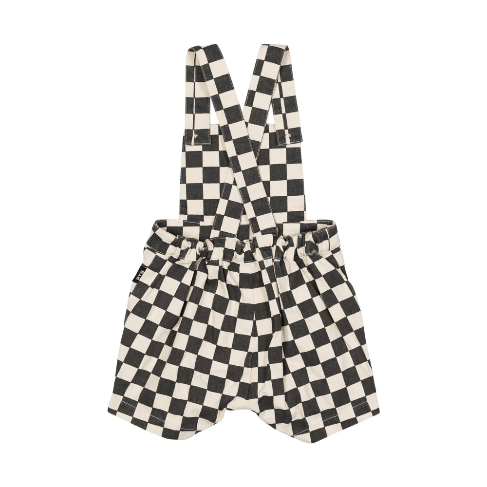 Rock Your Baby Charcoal Check Romper - Image 3