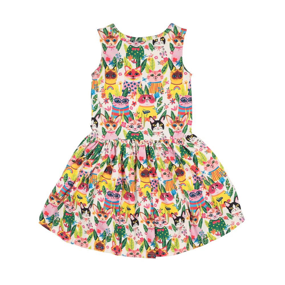 Rock Your Baby Cool Cats Sleeveless Drop Waist Dress - Image 3