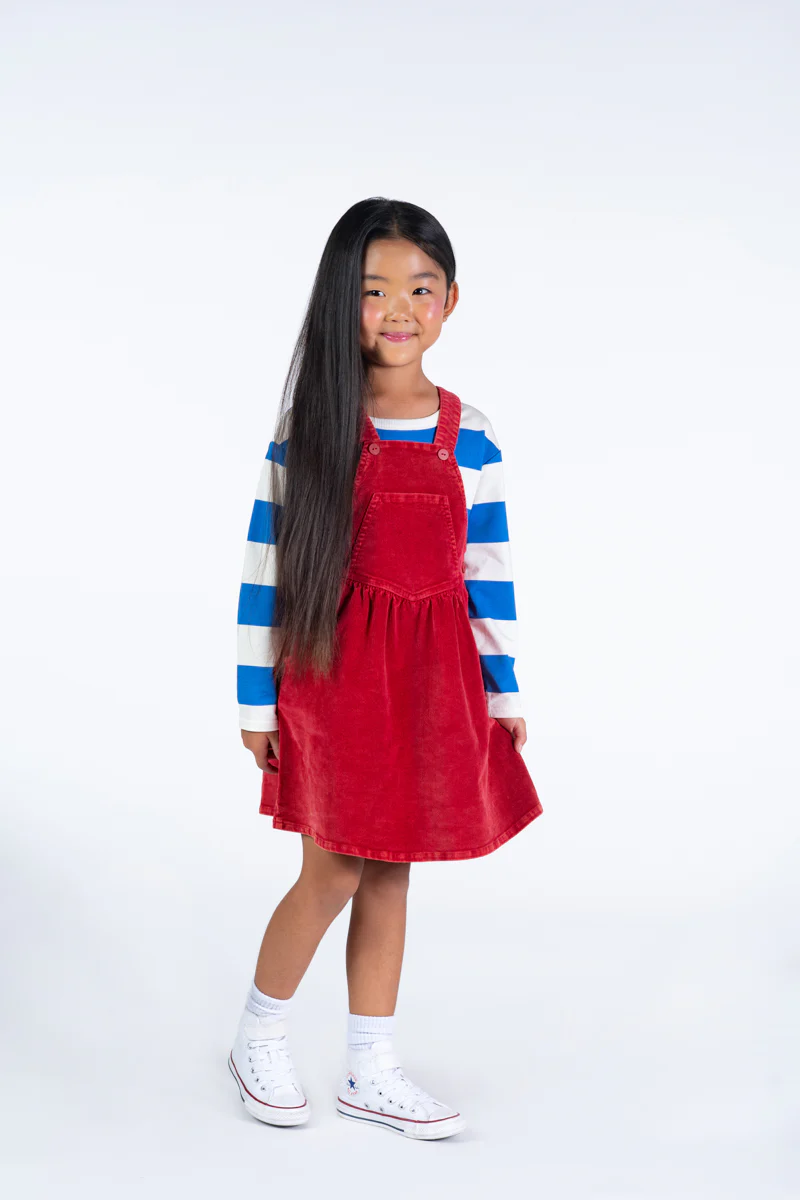 Cord Dress - Red - Image 2