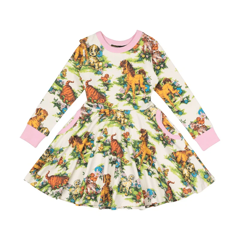 Rock Your Baby Country Life Long Sleeve Waisted Dress