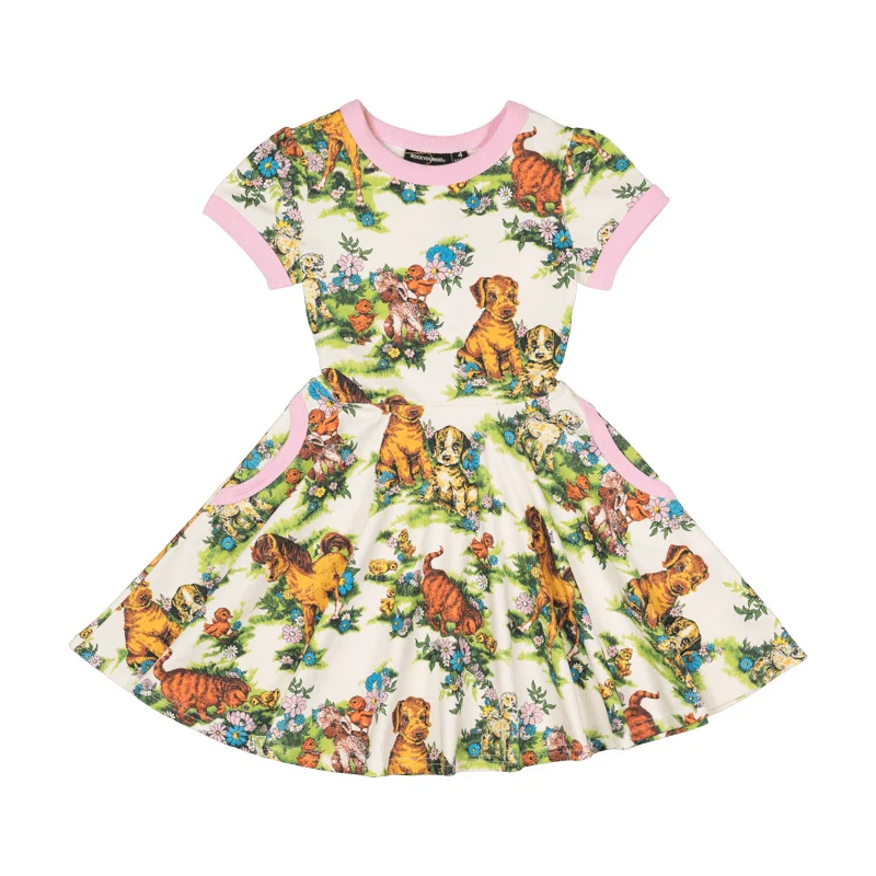 Rock Your Baby Country Life Short Sleeve Ringer Waisted Dress
