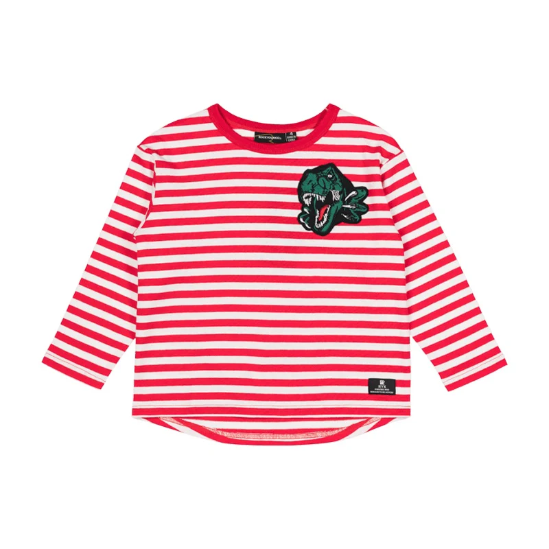 Rock Your Baby Destroy Long Sleeve T-Shirt Boxy Fit - Red