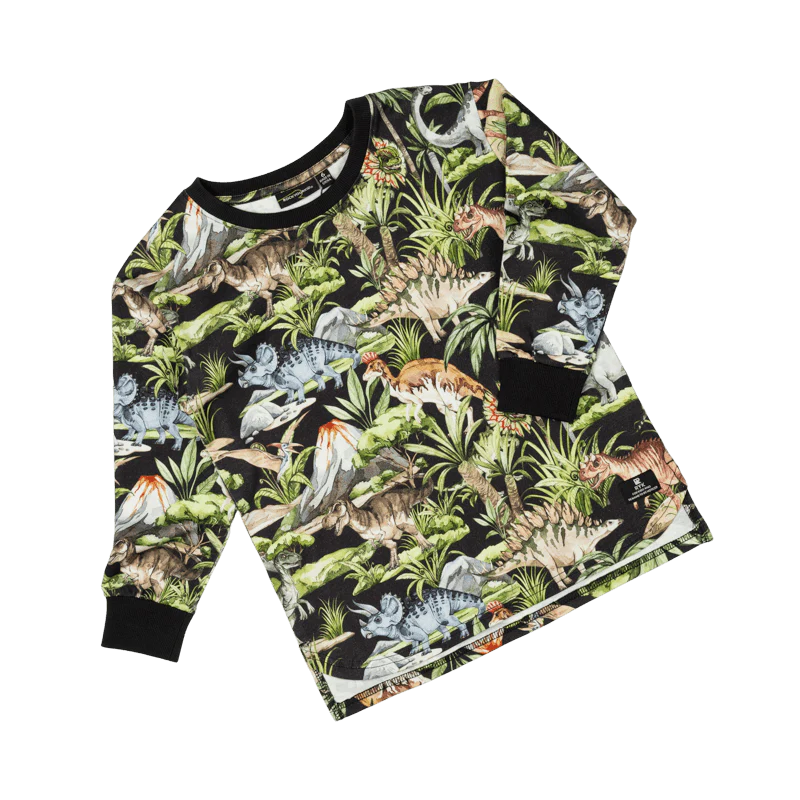 Rock Your Baby Dino Jungle Long Sleeve Boxy Fit T-Shirt - Image 3
