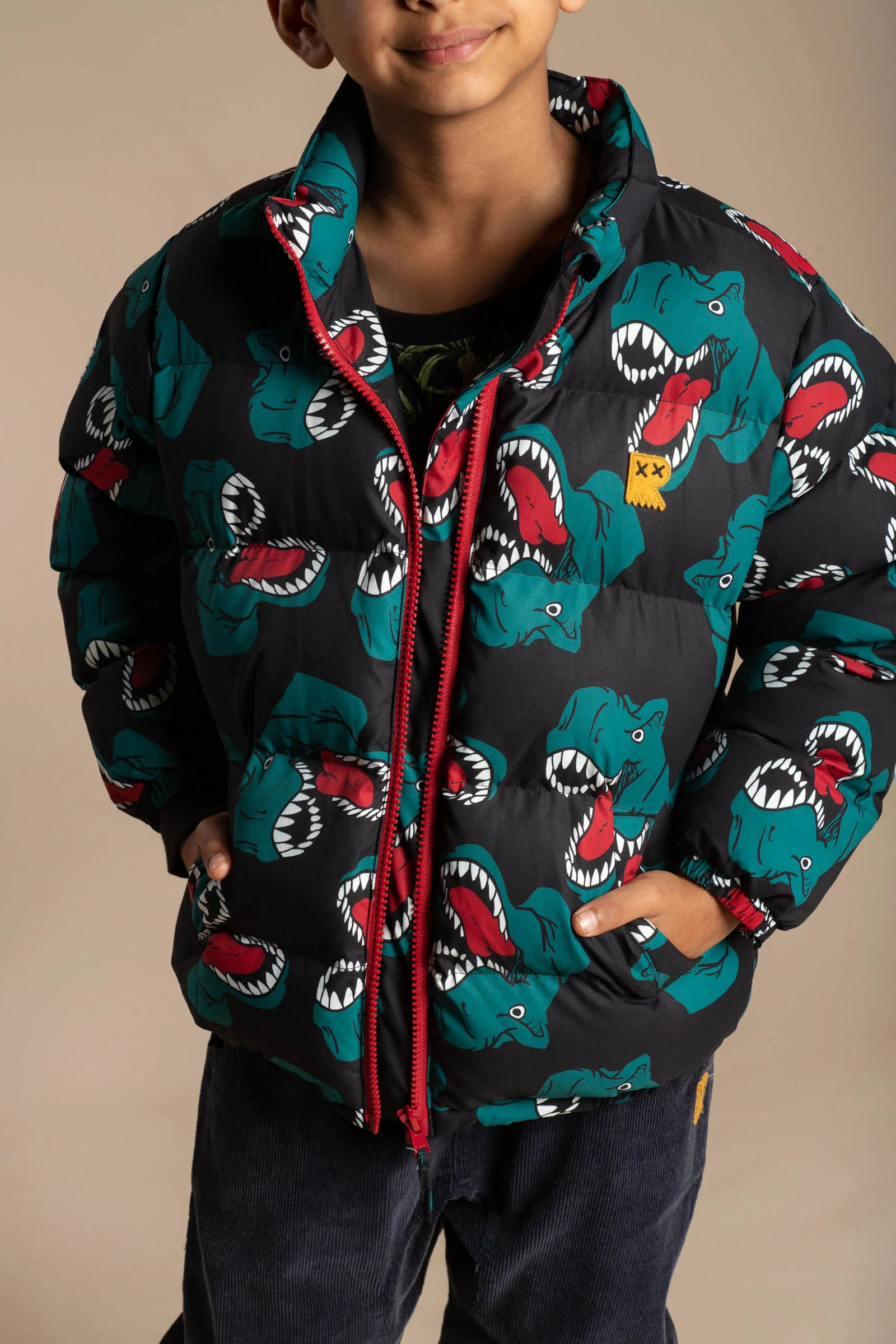Rock Your Baby Dino Puff Padded Jacket - Image 2