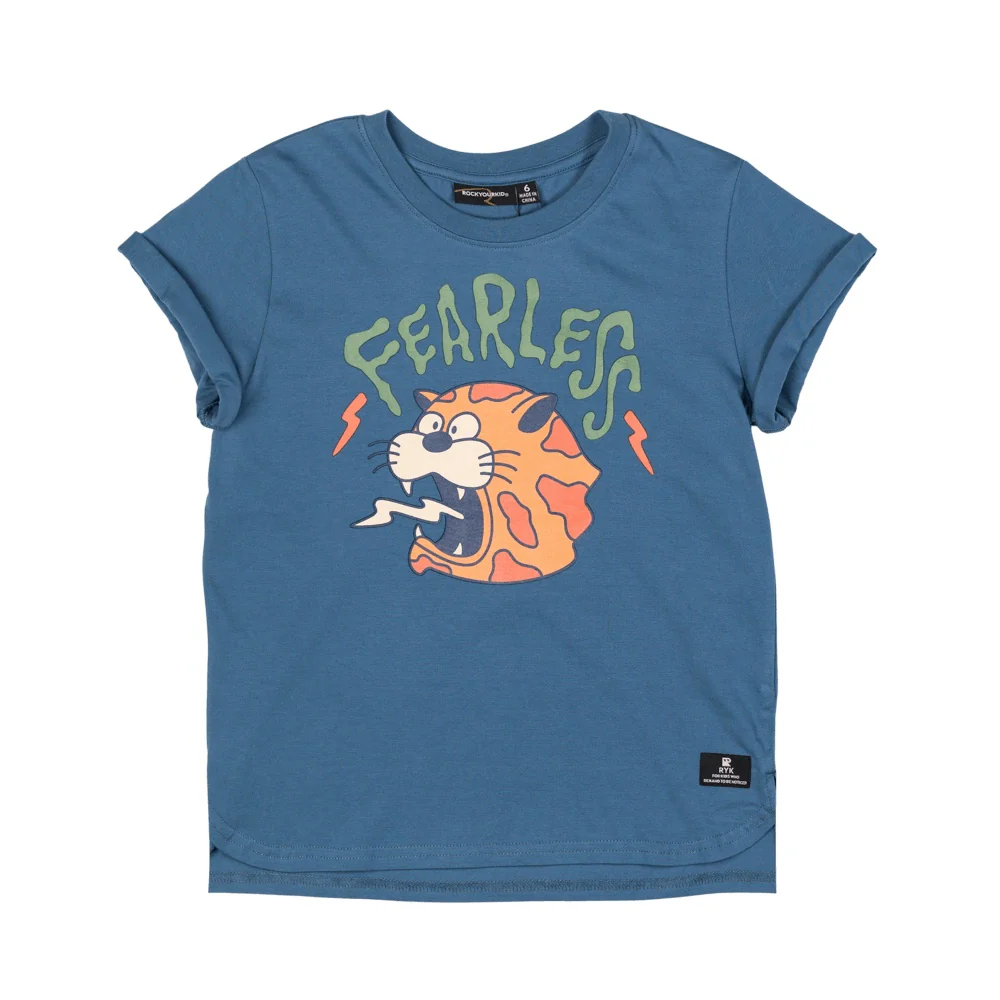 Rock Your Baby Fearless Blue T-Shirt Boxy Fit
