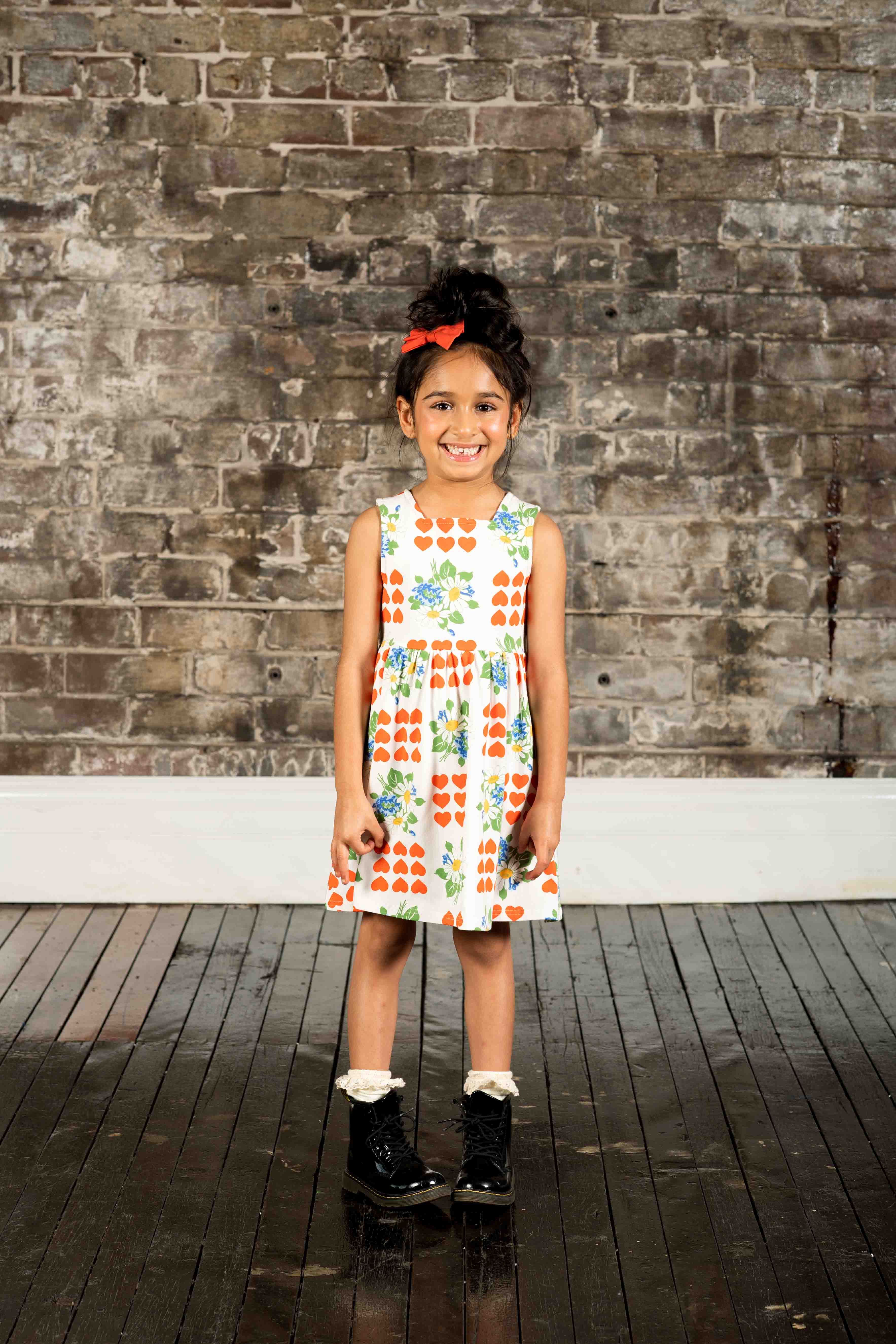 Rock Your Baby Floral Hearts Dress With Tie Back - Image 2