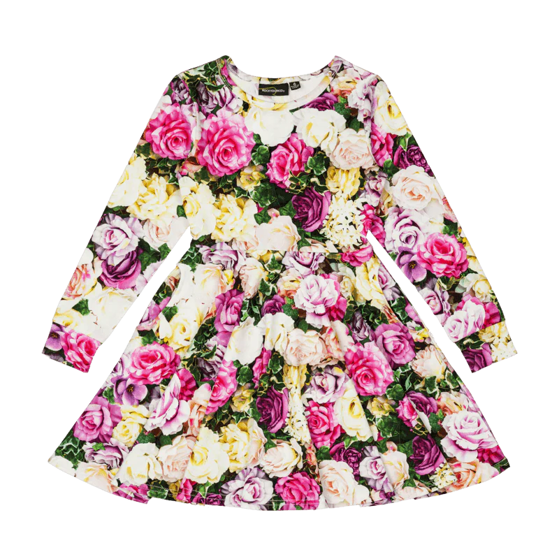 Rock Your Baby Flower Wall Waisted Dress