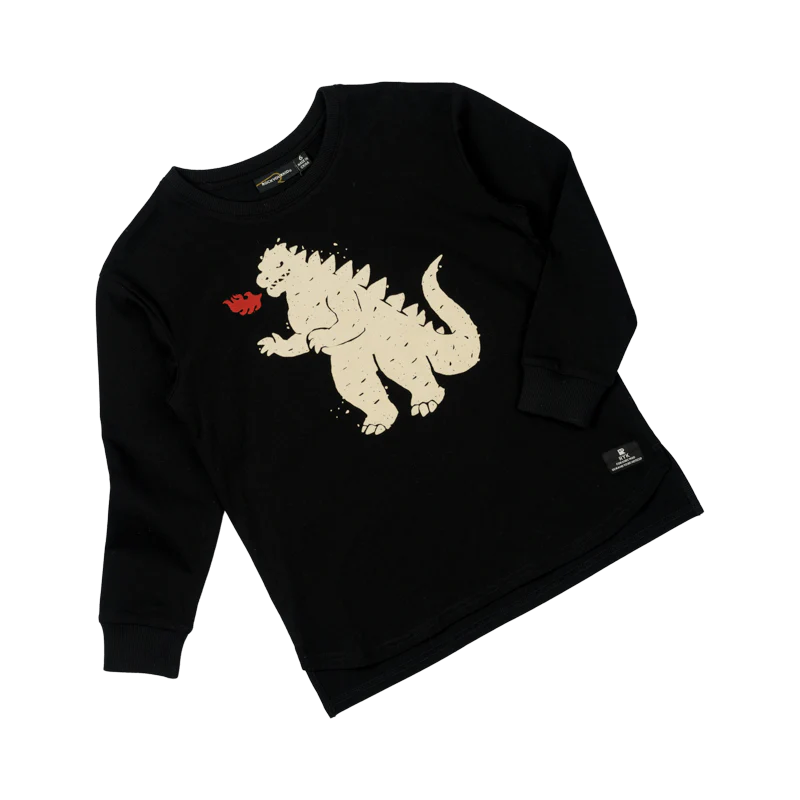 Rock Your Baby Godzilla Fire Long Sleeve T-Shirt - Image 3