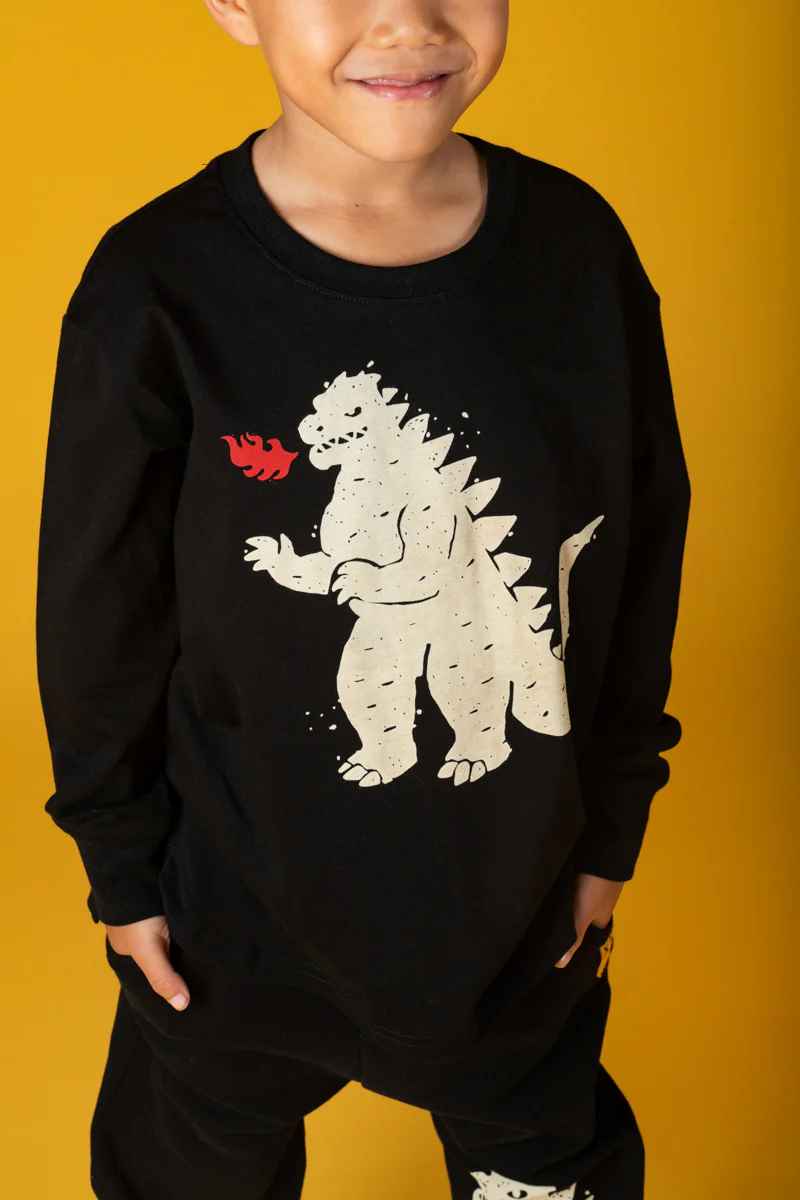 Rock Your Baby Godzilla Fire Long Sleeve T-Shirt - Image 4