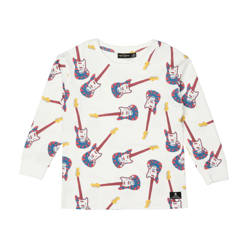 Rock Your Baby Guitar Alley Long Sleeve Boxy Fit T-Shirt