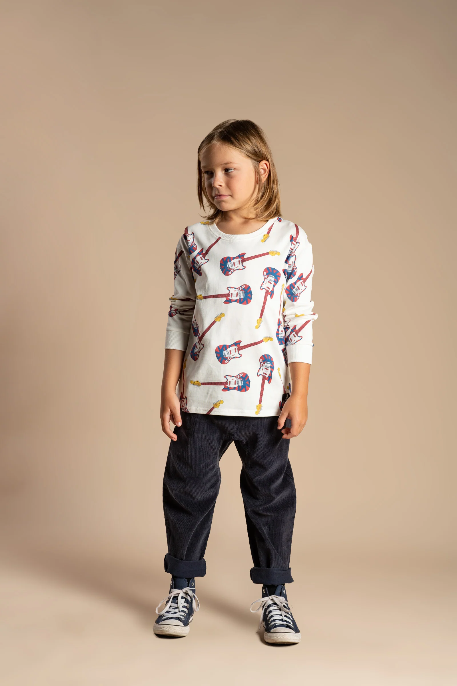 Rock Your Baby Guitar Alley Long Sleeve Boxy Fit T-Shirt - Image 4