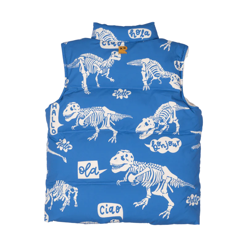 Rock Your Baby Hello Dino Sherpa Lined Padded Vest - Image 4