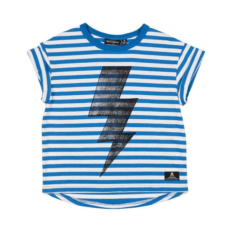 Rock Your Baby High Voltage Short Sleeve T-Shirt Boxy Fit - Blue