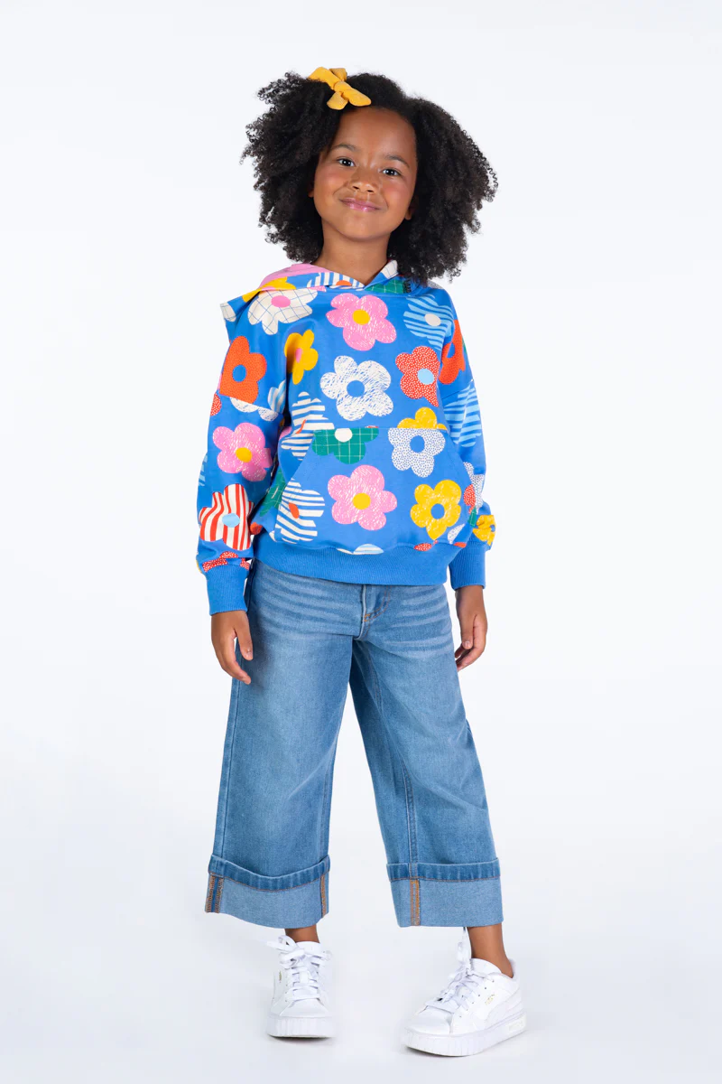 Hooded Sweatshirt - Happy Flowers - Image 3