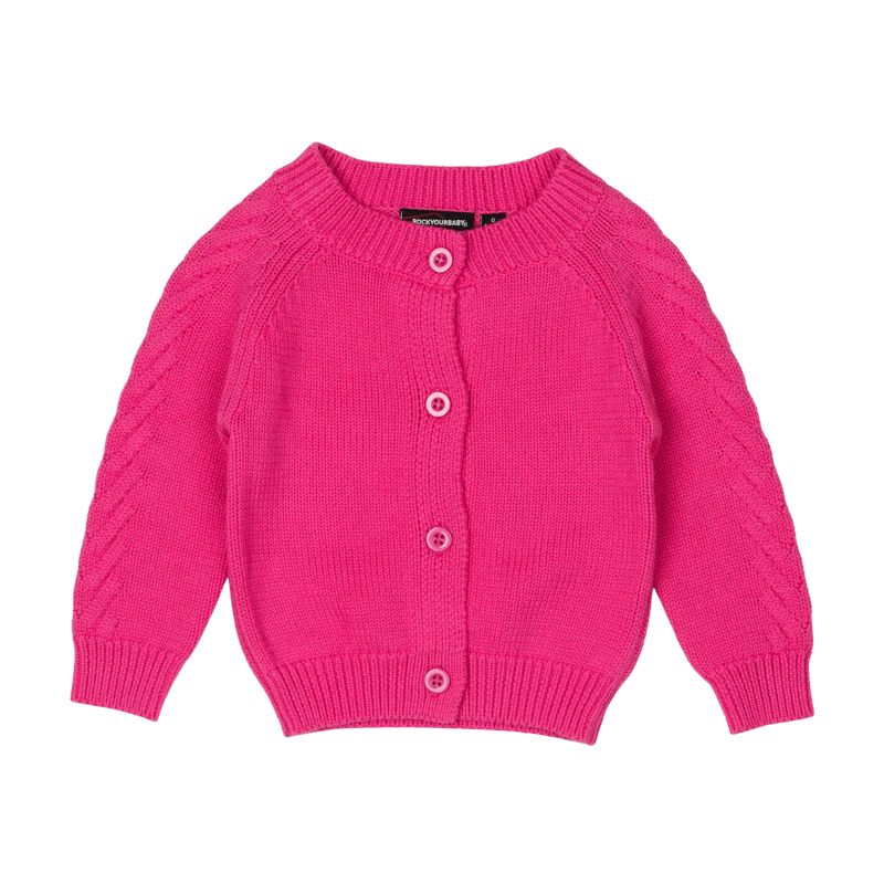 Rock Your Baby Hot Pink Baby Knit Cardigan