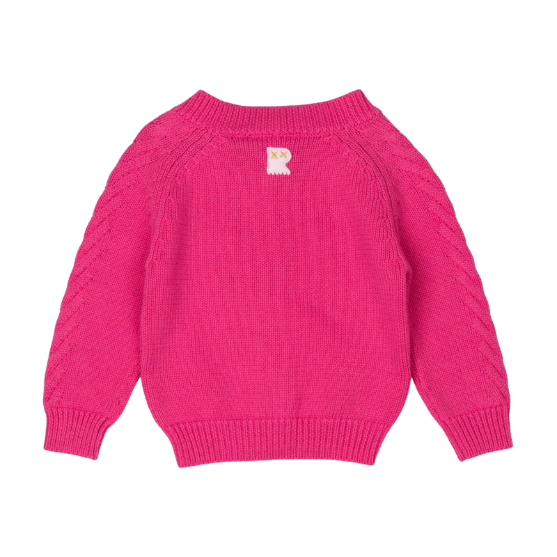 Rock Your Baby Hot Pink Baby Knit Cardigan - Image 2