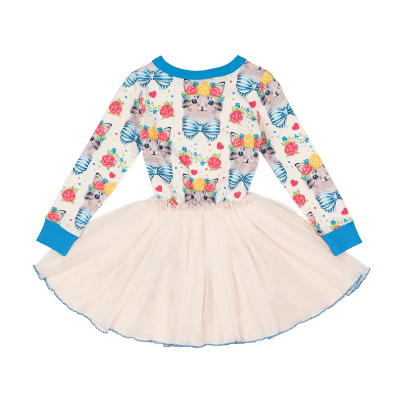Rock Your Baby Kitty Cats Long Sleeve Circus Dress - Image 2