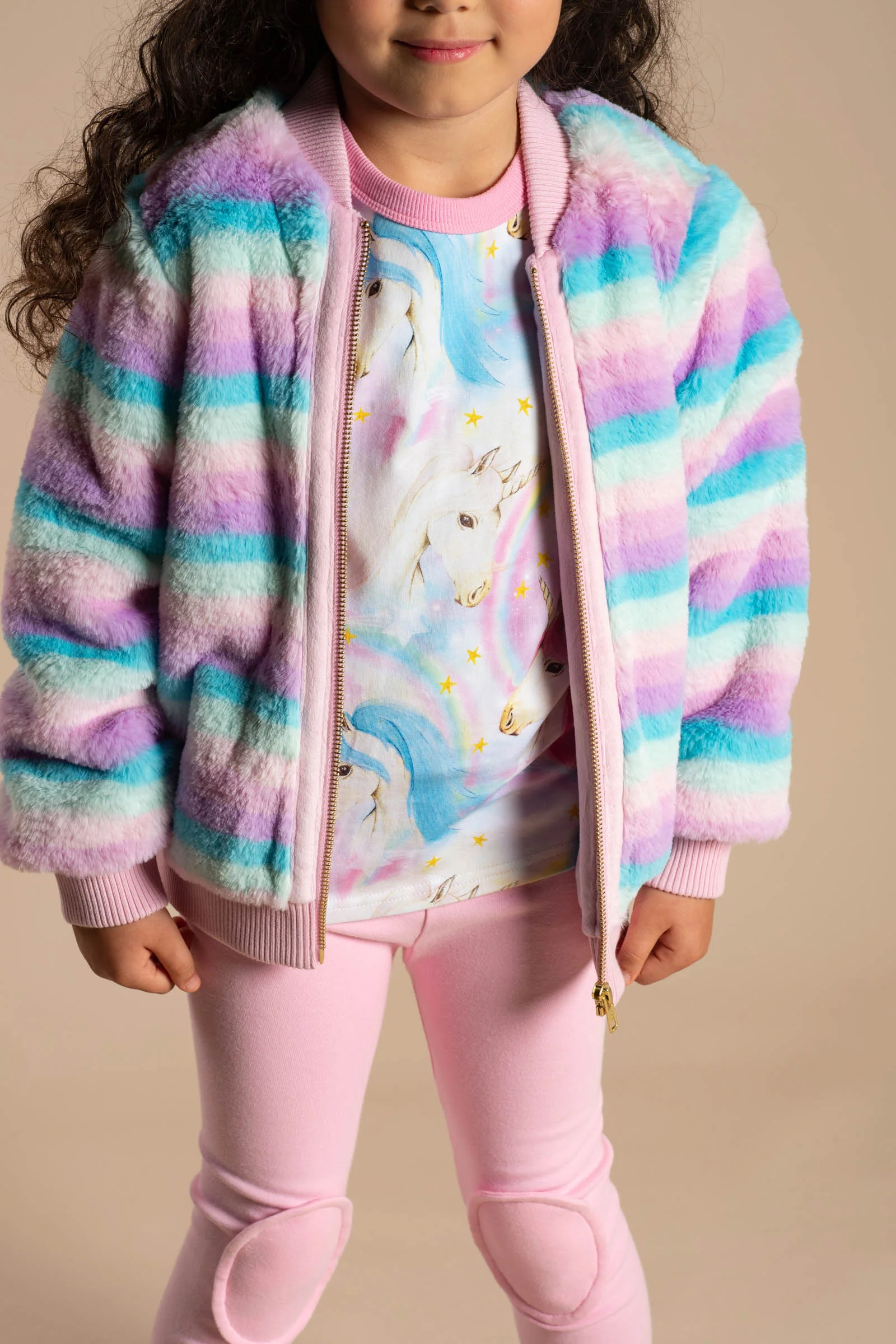 Rock Your Baby Light Pink Knee Patch Tights - Image 2
