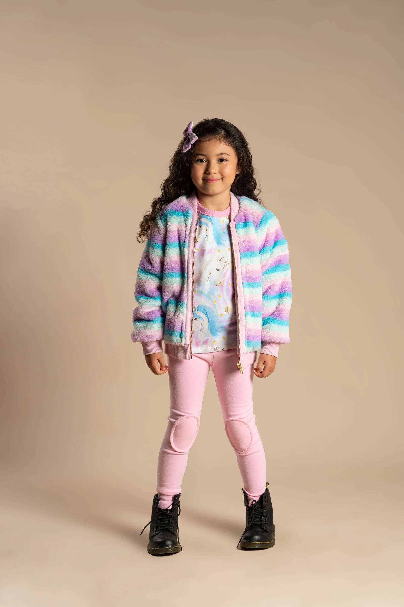 Rock Your Baby Light Pink Knee Patch Tights - Image 4