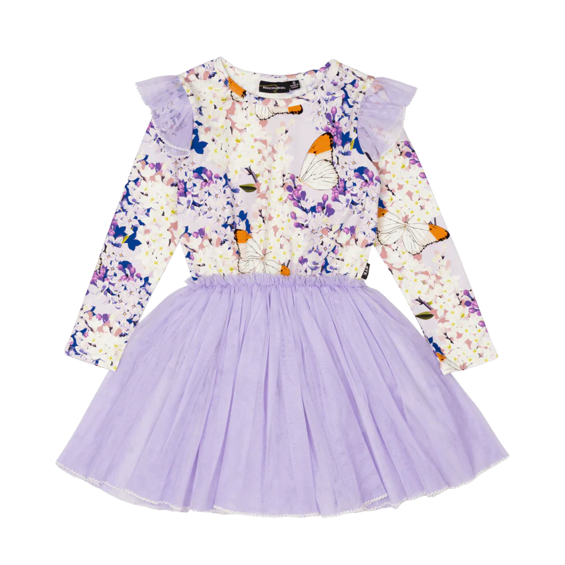 Rock Your Baby Lilac Florals Long Sleeve Circus Dress