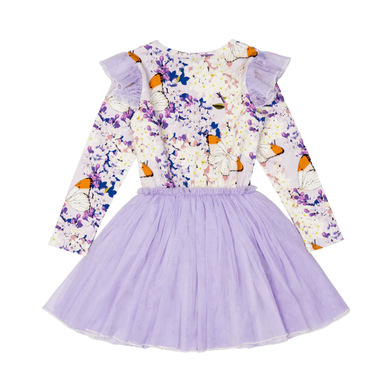 Rock Your Baby Lilac Florals Long Sleeve Circus Dress - Image 2
