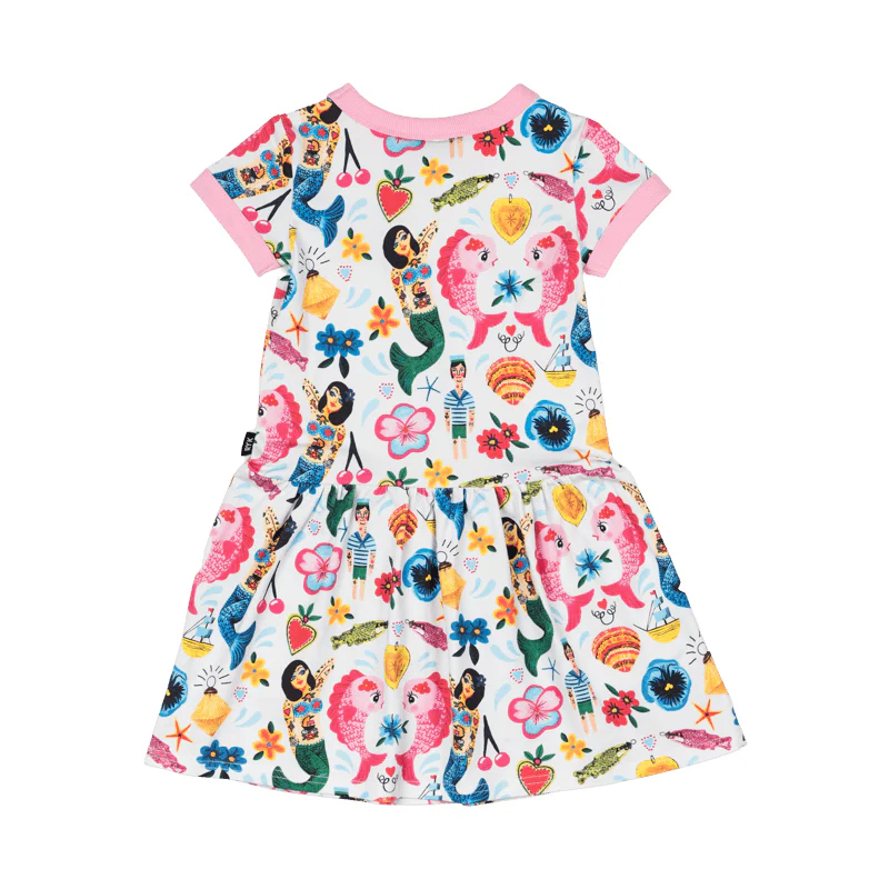 Rock Your Baby Mermaids Short Sleeve Drop Waist Dress - Image 3