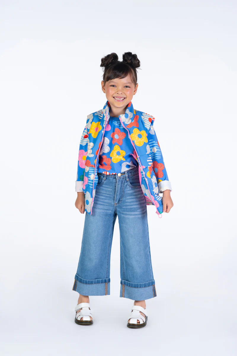 Padded Vest With Lining - Happy Flowers - Image 2