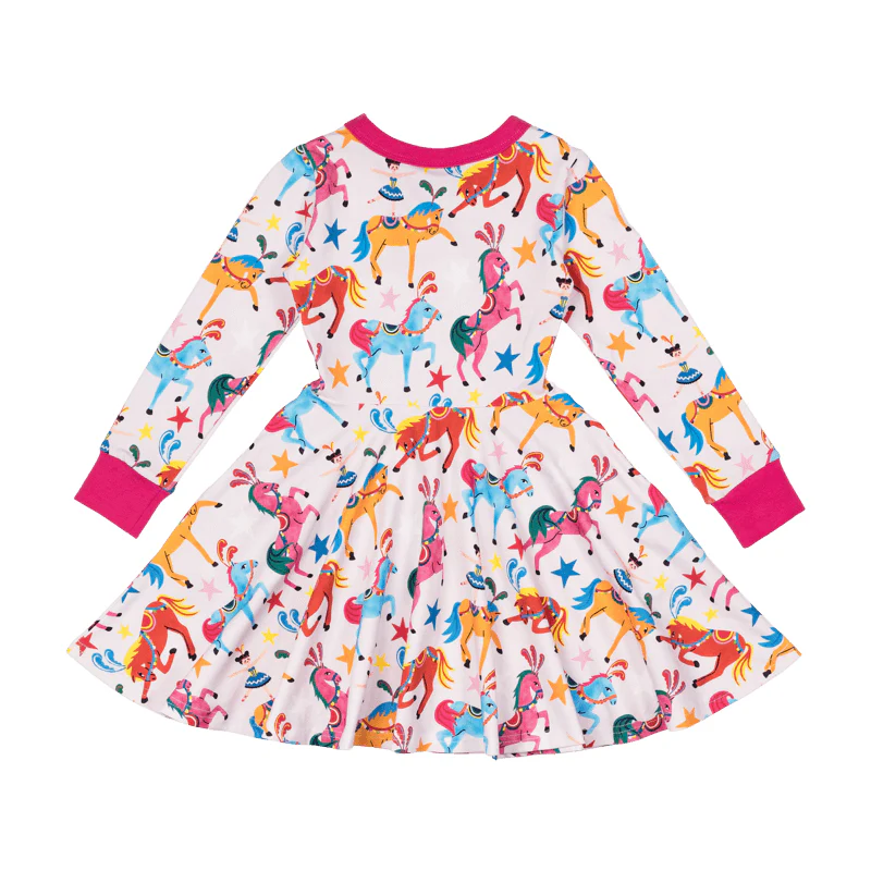 Rock Your Baby Parade Long Sleeve Waisted Dress - Image 3