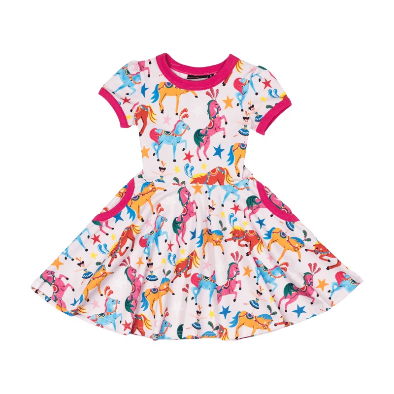 Rock Your Baby Parade Short Sleeve Ringer Waisted Dress