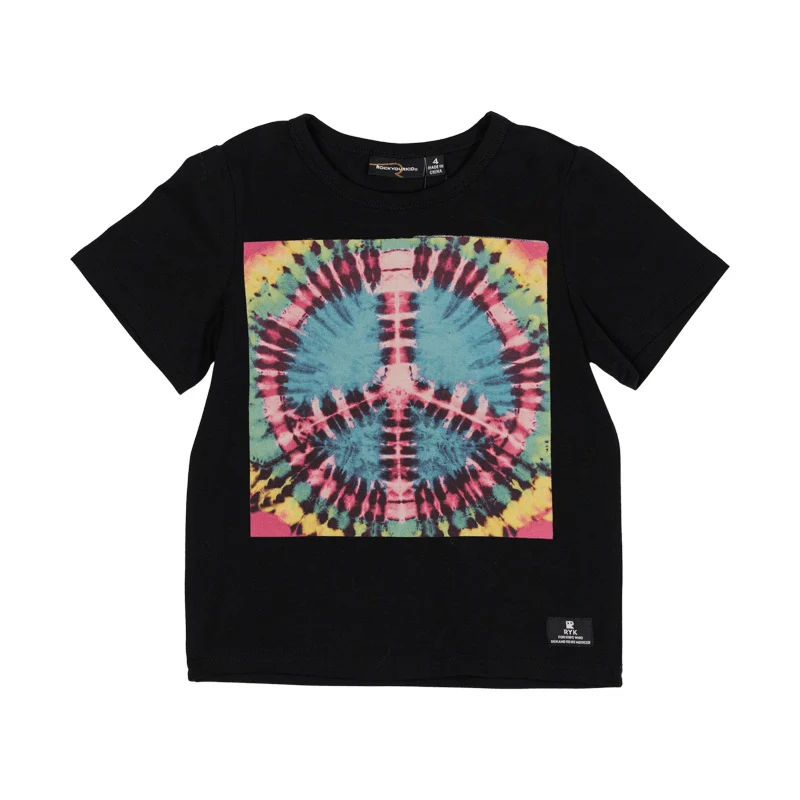 Rock Your Baby Peace Out Short Sleeve T-Shirt - Black