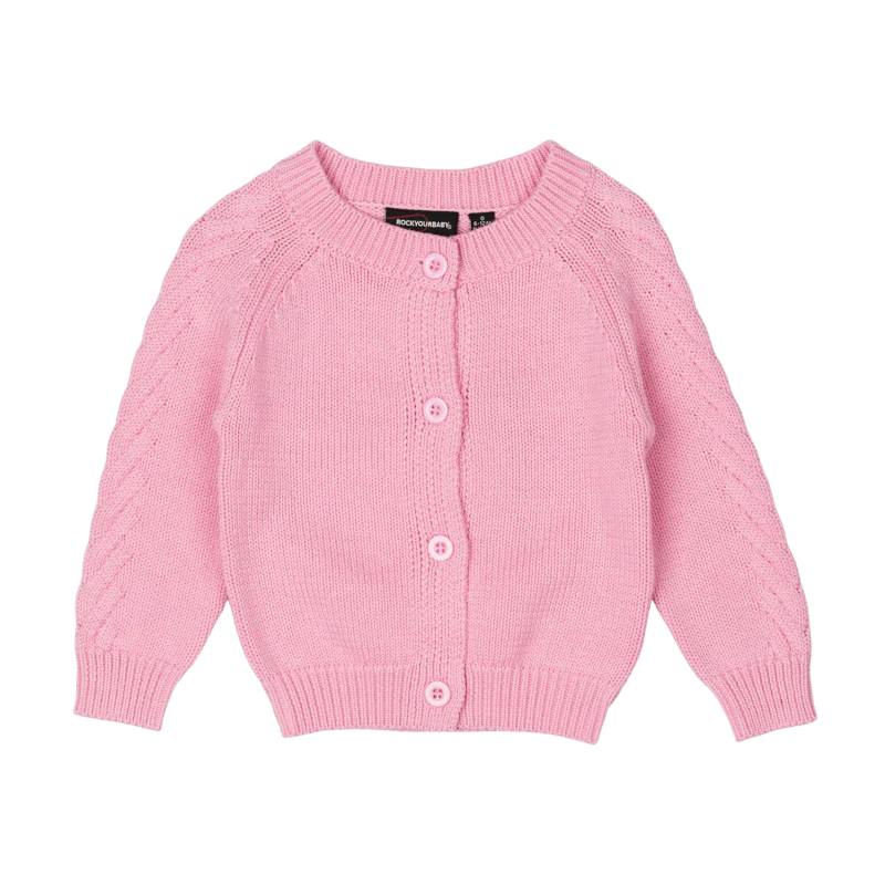 Rock Your Baby Pink Baby Knit Cardigan