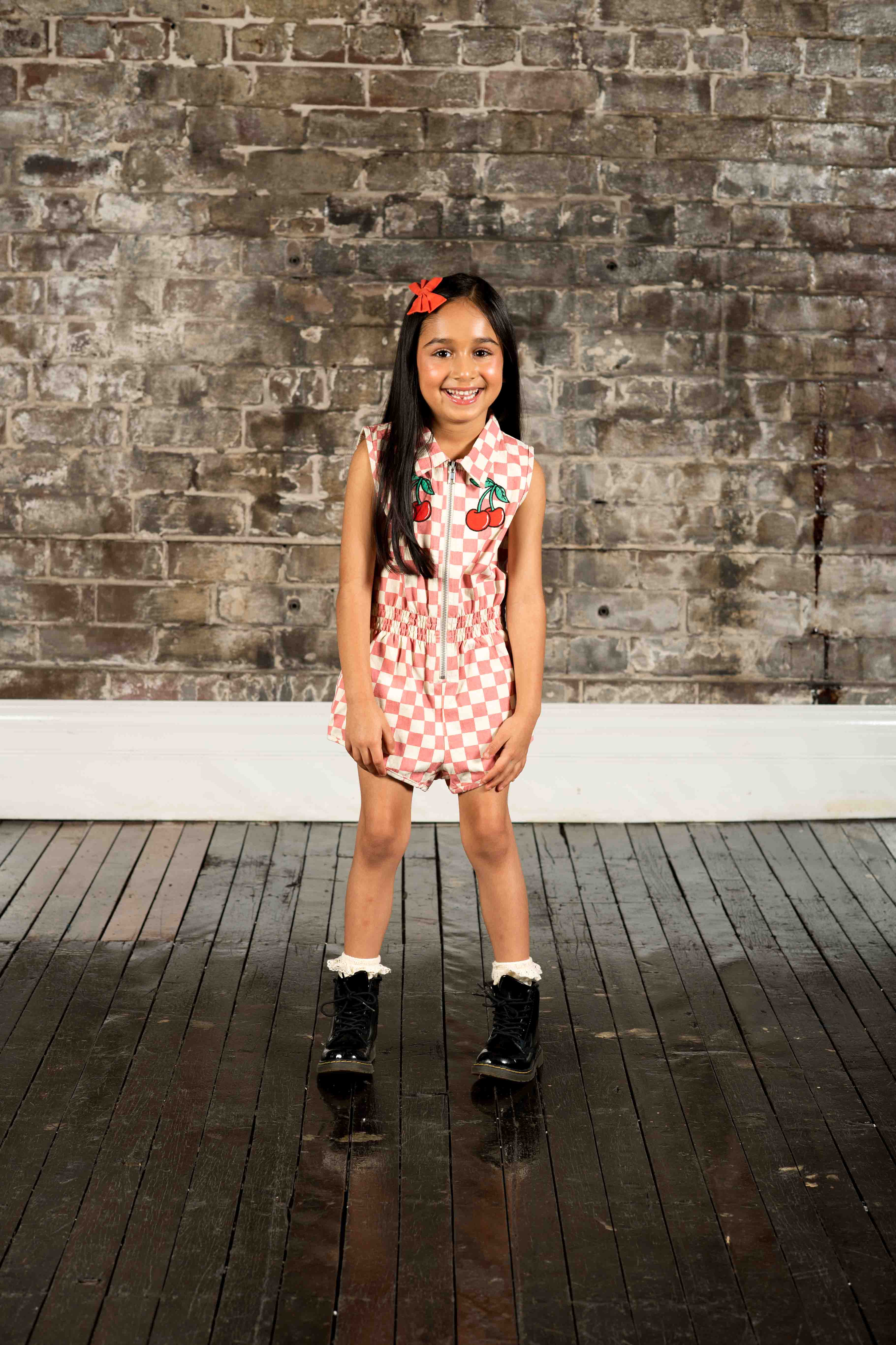 Rock Your Baby Pink Check Romper - Image 2