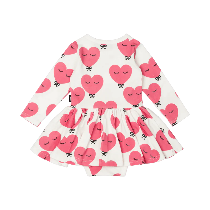 Rock Your Baby Pink Heart Baby Waisted Dress - Image 2