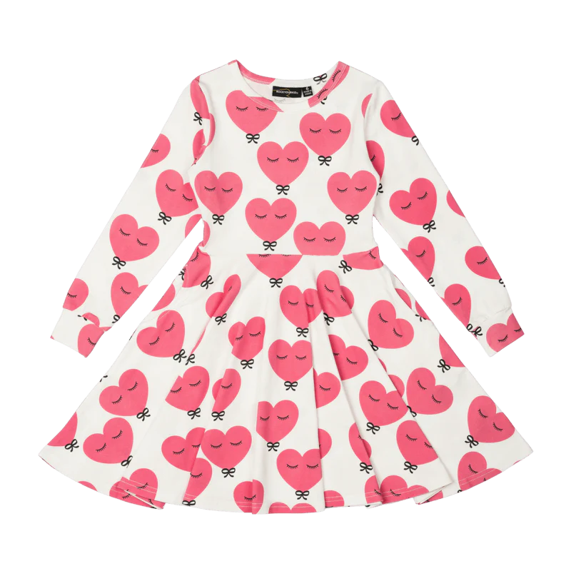 Rock Your Baby Pink Heart Waisted Dress