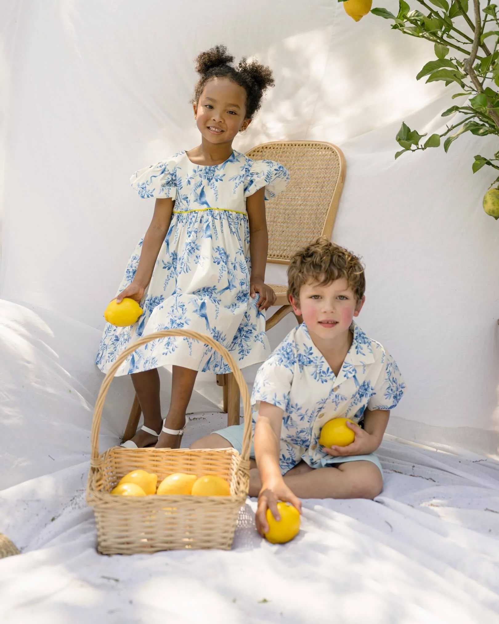 Rock Your Baby Puff Sleeve Dress - Summer Toile - Image 3