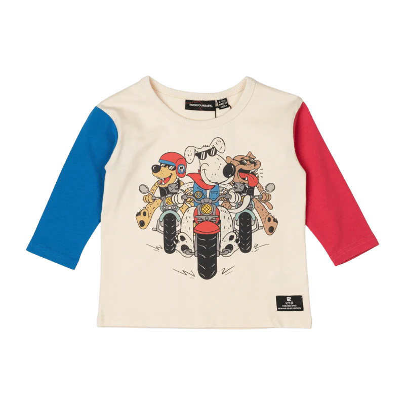 Rock Your Baby Pups On Bikes Baby Long Sleeve T-Shirt