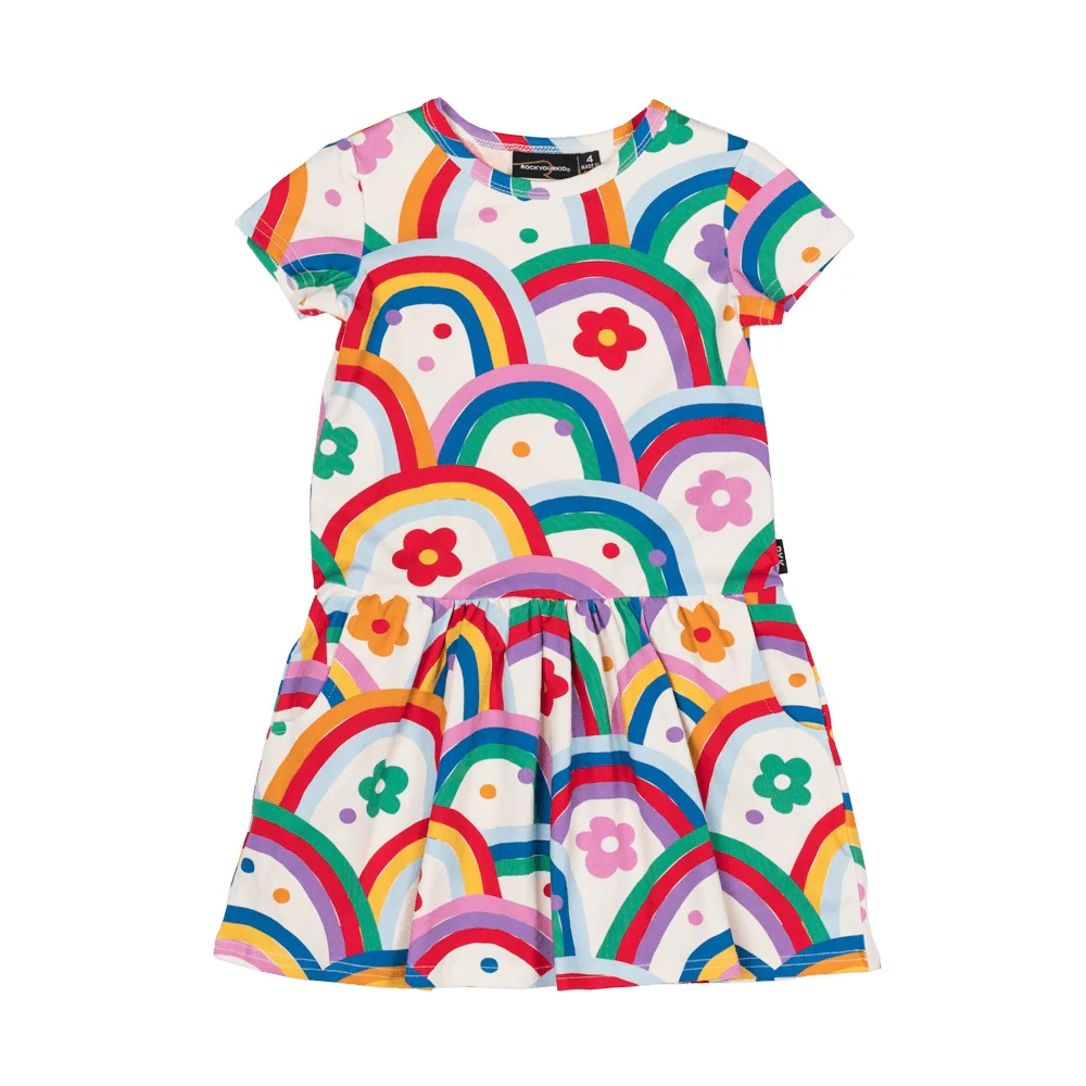 Rock Your Baby Rainbows and Confetti Drop Waist Dress