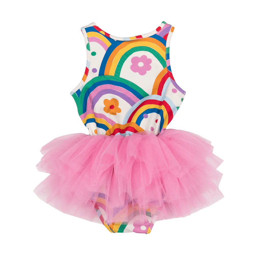 Rock Your Baby Rainbows and Confetti Sleeveless Leotard - Image 3