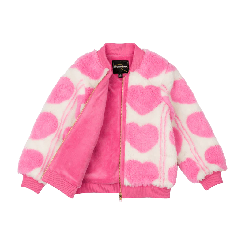 Rock Your Baby Sherpa Heart Faux Sherpa Jacket