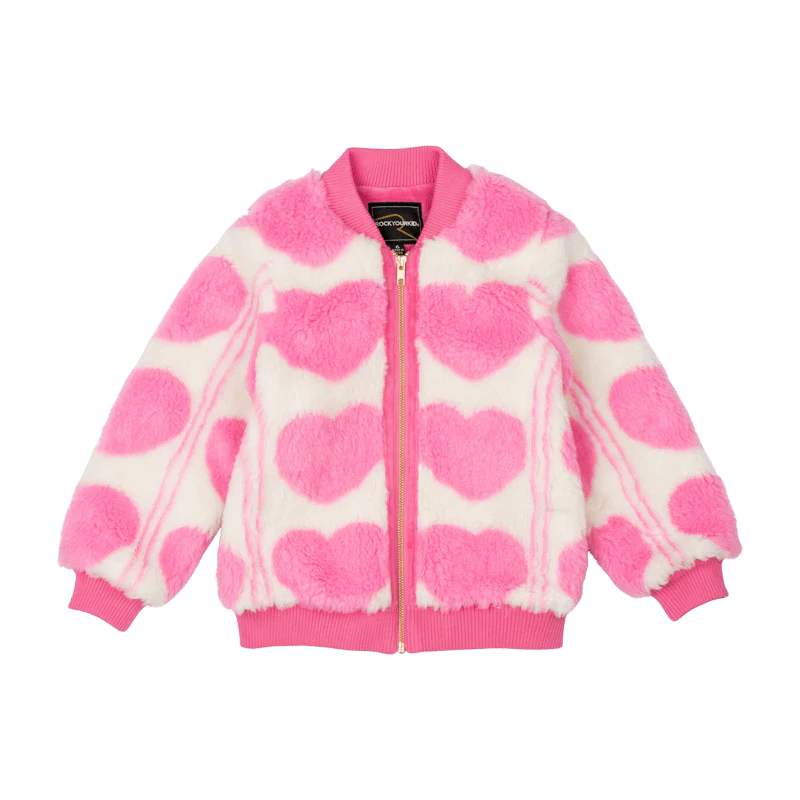 Rock Your Baby Sherpa Heart Faux Sherpa Jacket - Image 3