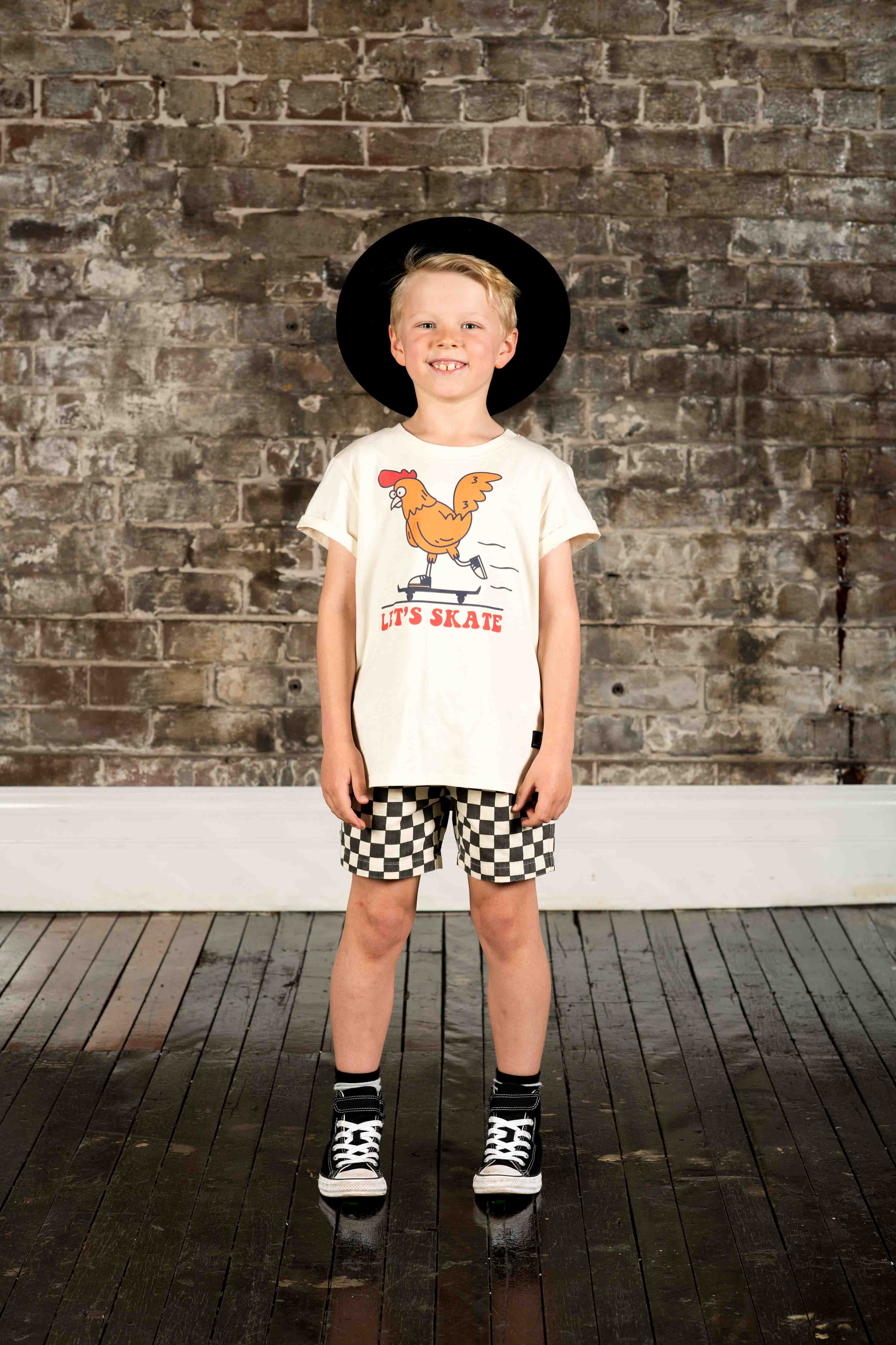 Rock Your Baby Starter Shorts - Charcoal Check - Image 2