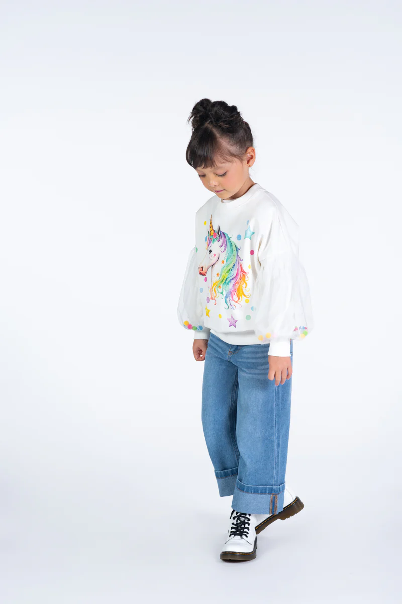 Tulle Sleeve Sweatshirt - Unicorn - Image 3