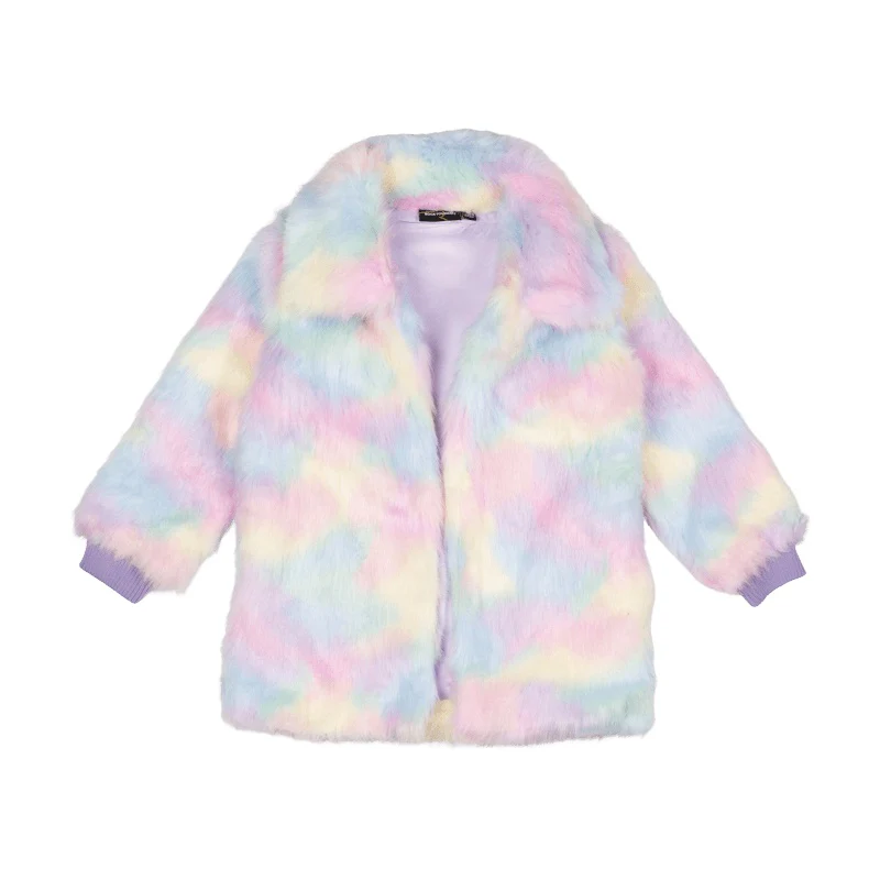 Rock Your Baby Unicorn Faux Fur Jacket With Lining