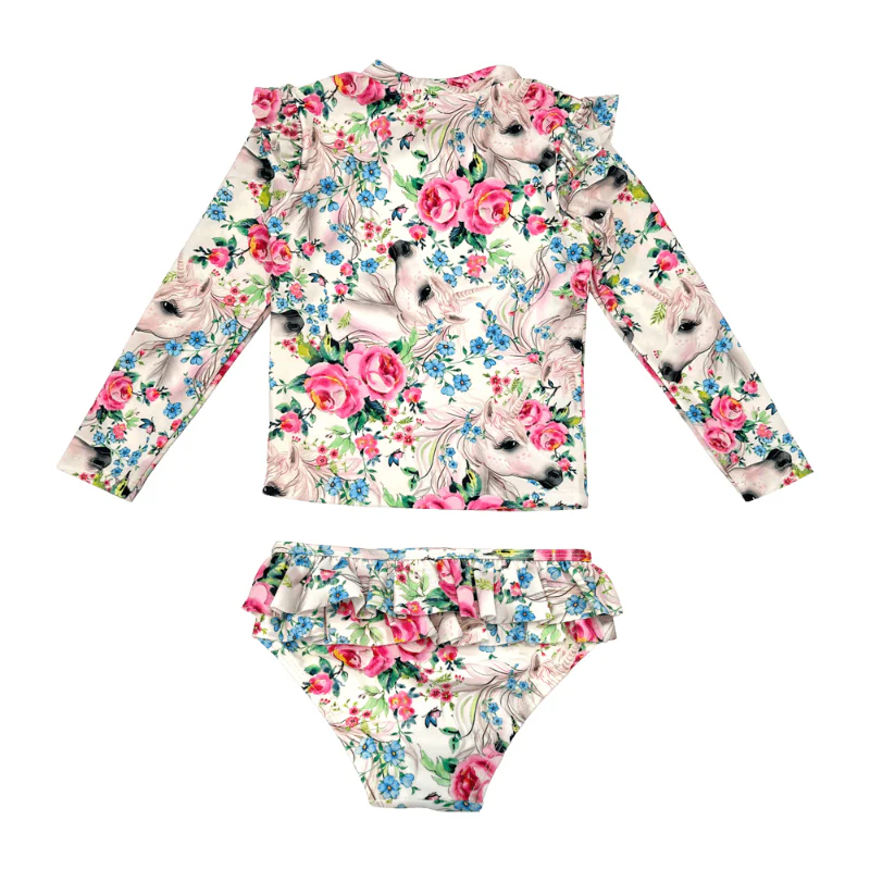 Rock Your Baby Unicorn Lullaby Long Sleeve Rashie Set With Lining - Image 2