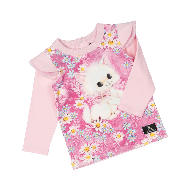 Rock Your Baby White Kitten Baby Long Sleeve T-Shirt - Image 2