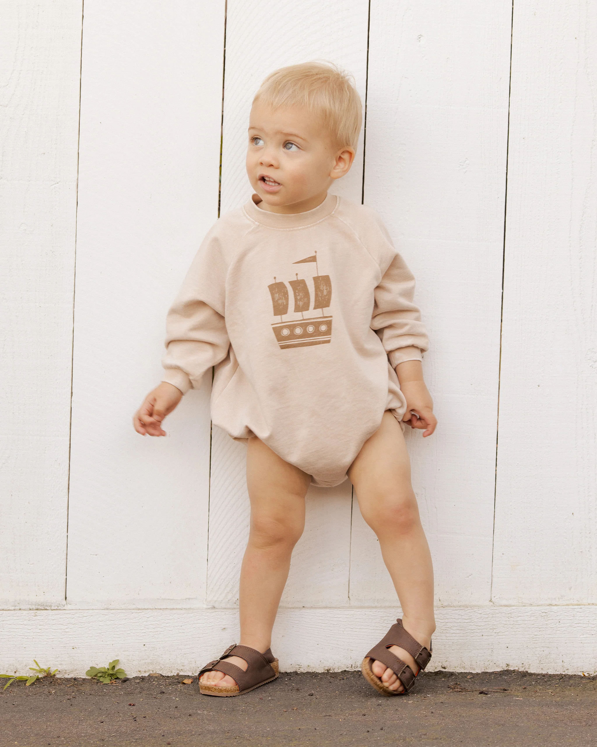 Rylee + Cru Crewneck Romper - Ship - Image 4